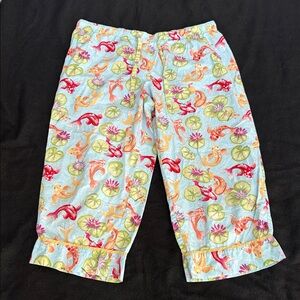 Nick & Nora Koi Fish and Lotus Water Lily Pad Print Capri Pajama Pants - XXL